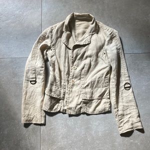 SEVENTY beige safari style Italian linen jacket, size small